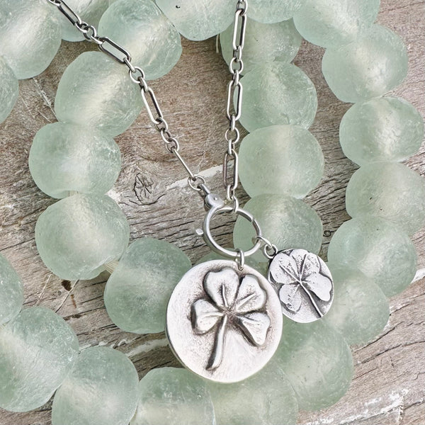 Sterling Silver Lucky Four Leaf Clover Charm