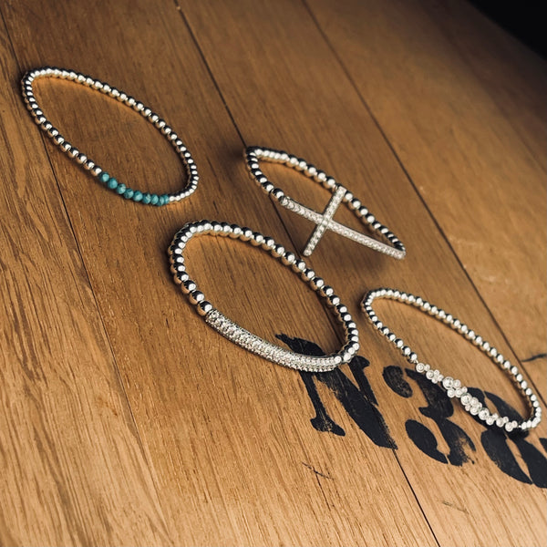 Sterling Silver Stretch Bracelets 7”