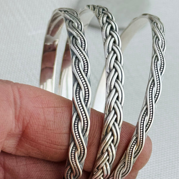 Sterling Silver Weaved Cuffs