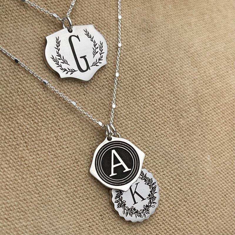 Sterling Silver Vintage Style Charms Necklace