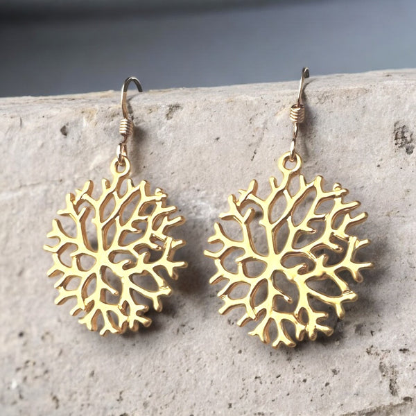 Gold-filled Coral Earrings 1”