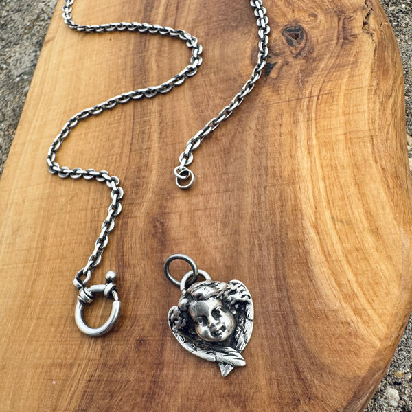 Sterling Silver Cremation Angel Charm Necklace