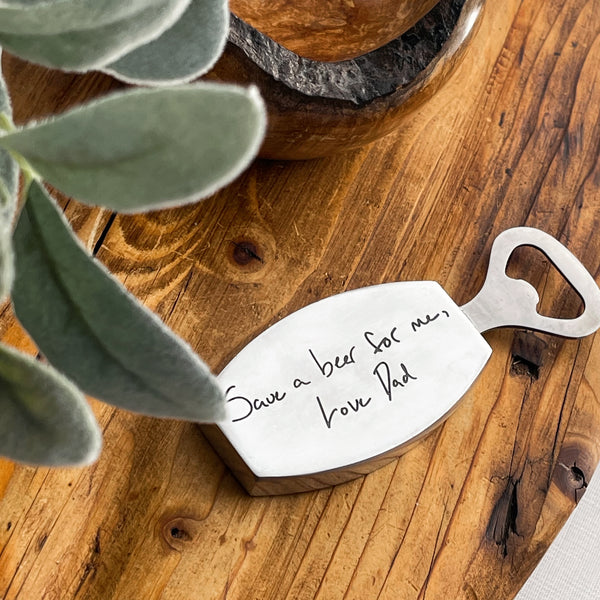 Pewter Handwritten or Personalized Bottle Opener