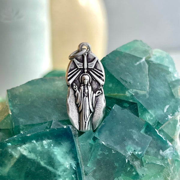 Sterling Silver Dove & Jesus Charm