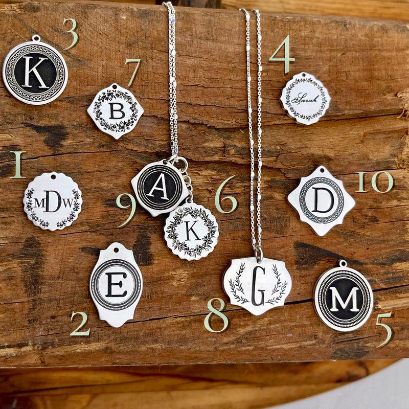 Sterling Silver Vintage Style Charms Necklace