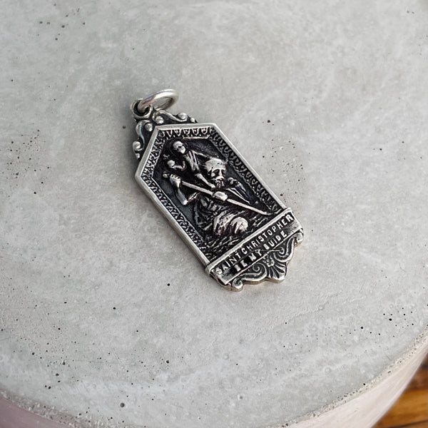 Sterling Silver Saint Christopher Charm - Protects Travelers