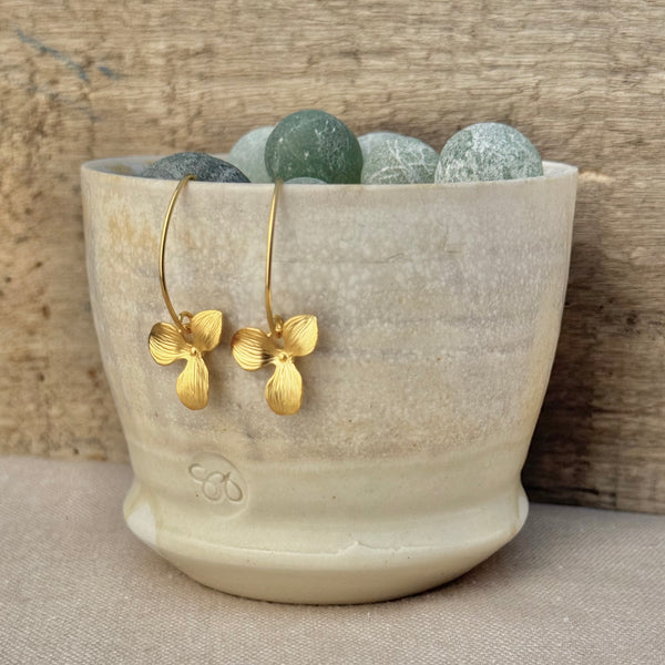 Gold-filled Hydrangea Earrings 1 3/8”
