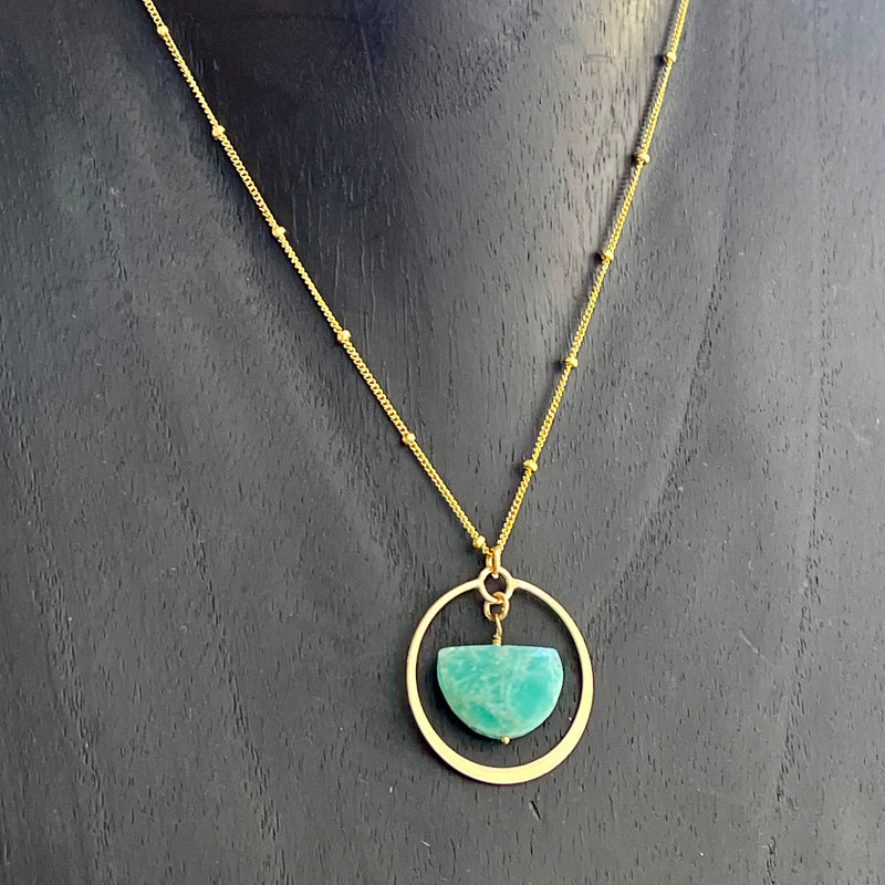 Gold-filled & Amazonite Necklace 16”-18”