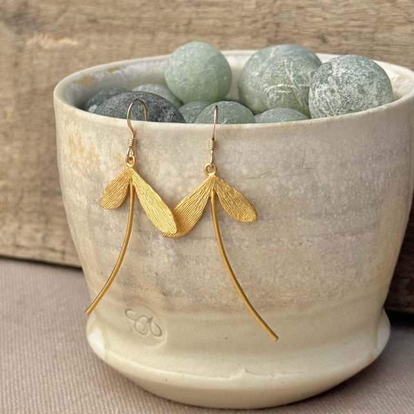 Gold-filled Petal Earrings 1 1/8”