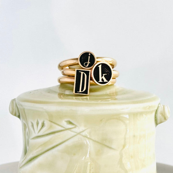 Gold-filled Stackable Personalized Inverted Ring - Sold Seperately