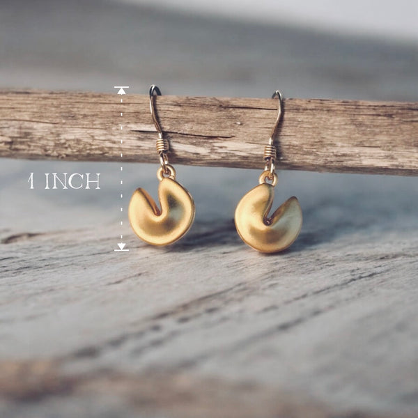 Matte Gold-filled Fortune Cookie Earrings