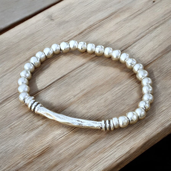Zamak Pewter Stretch Bracelet