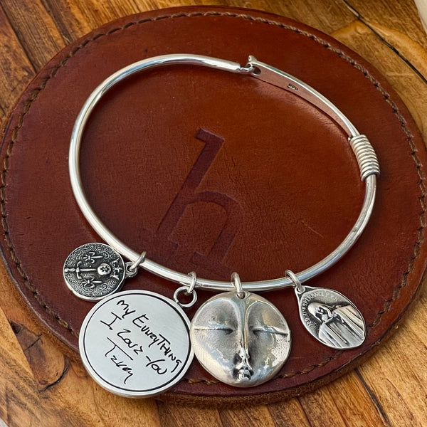 Sterling Silver Bangle Charm Bracelet