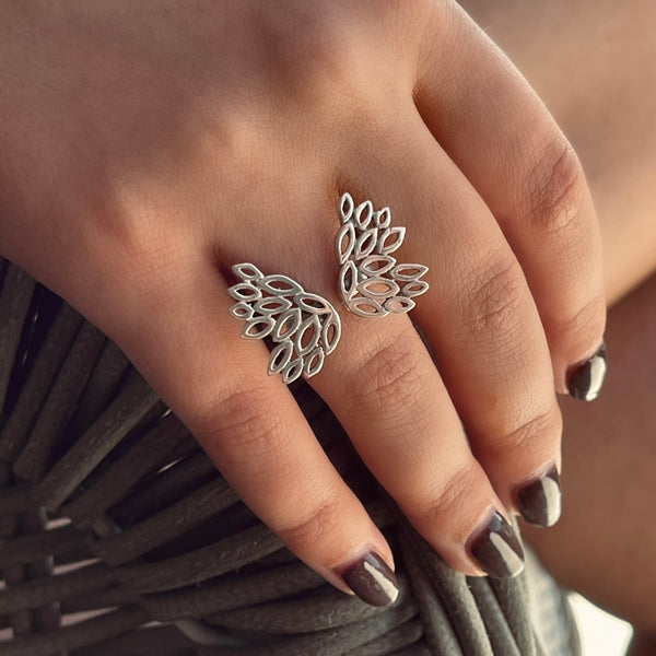 Sterling Silver Adjustable “Let Your Dreams Be Your Wings” Ring