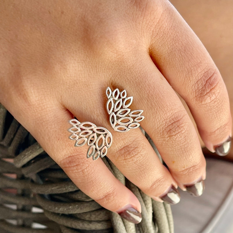 Sterling Silver Adjustable “Let Your Dreams Be Your Wings” Ring