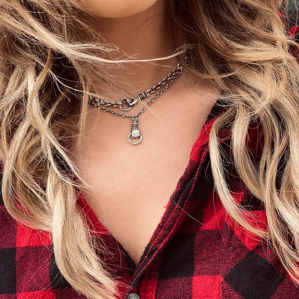 Never Letting Go Sterling Silver Hand Necklace HEIDIJHALE