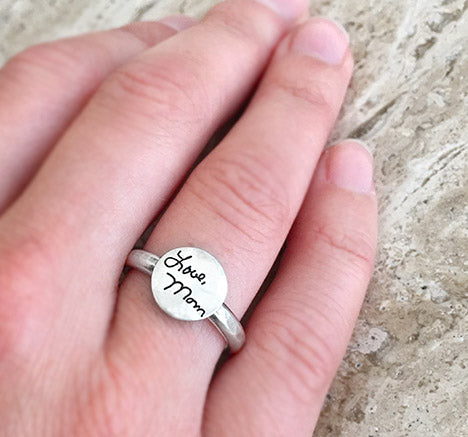 Sterling Handwritten Sentiments Ring