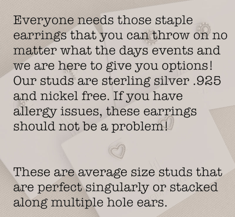 Sterling Silver Stud Earrings - Nickel Free
