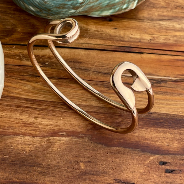 Bronze Safety Pin Cuff