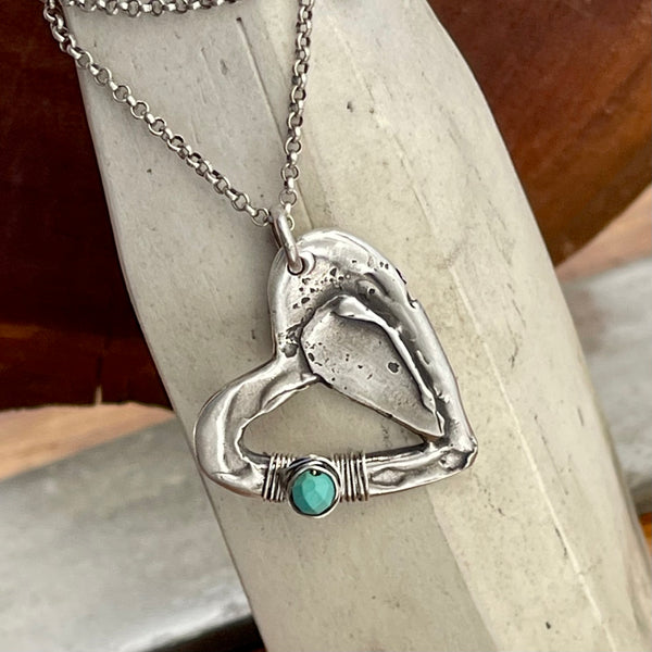 Sterling Silver Turquoise True Love Necklace