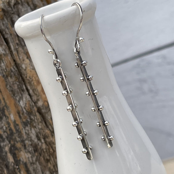 Dotted Sticks Earrings - Sterling Silver