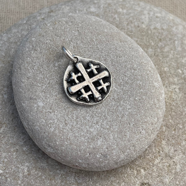 Tiny Jerusalem Cross Charm