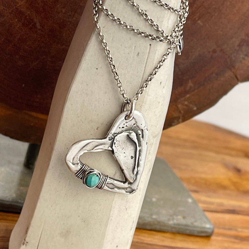 Sterling Silver Turquoise True Love Necklace
