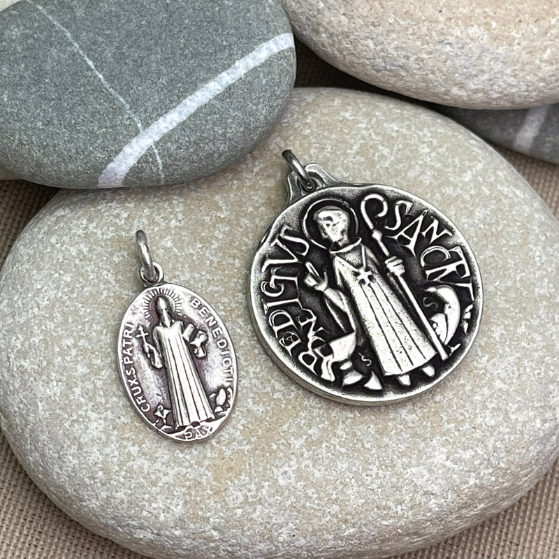 Sterling Silver St Benedict Charm