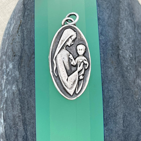 Oval Madonna and Child Charm