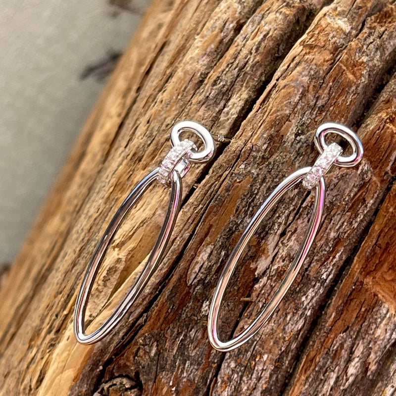 Sterling Silver Oval Link Earrings
