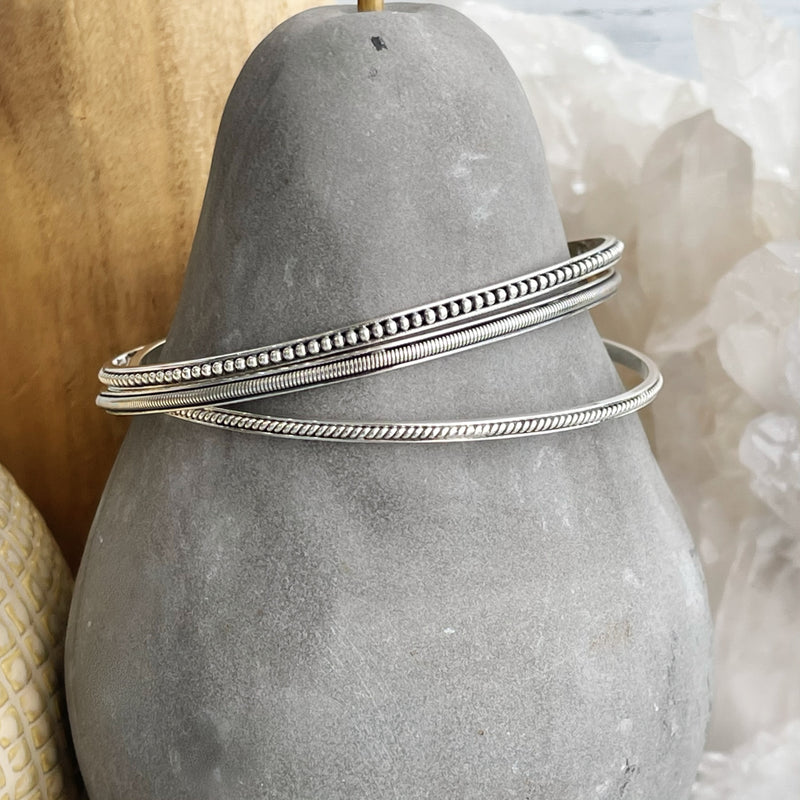 Three Little Bangles - Sterling Silver