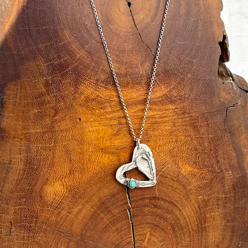 Sterling Silver Turquoise True Love Necklace