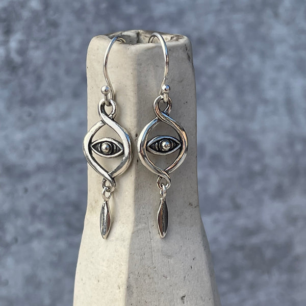 Evil Eye Protection Earrings - Sterling Silver