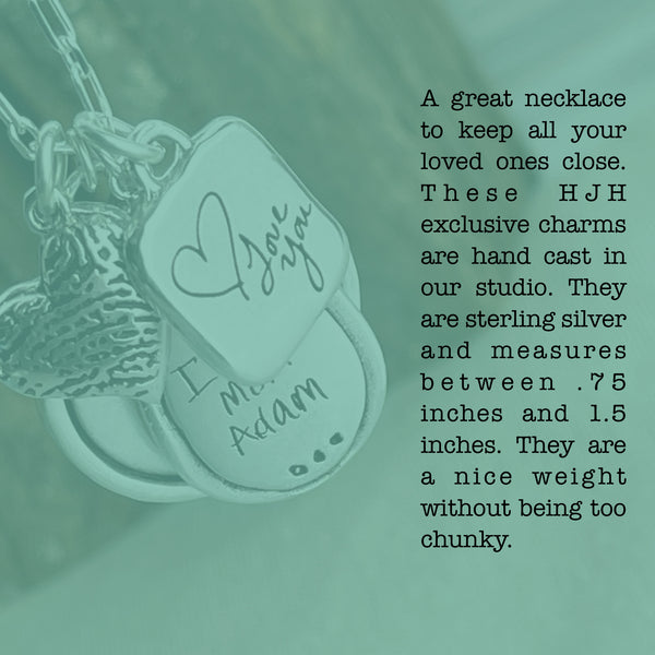 Handwritten Gratitude Charm Necklace - Sterling Silver