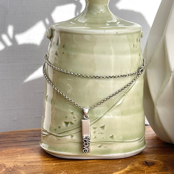 Sterling Silver LOVE Necklace 5/8” pendant