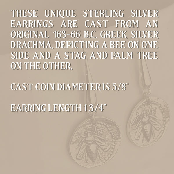 Sterling Silver Roman Bee Coin