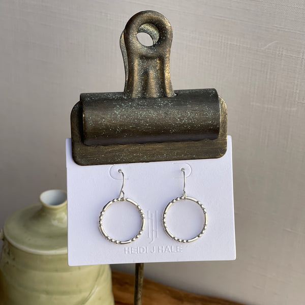 Sterling Silver Patterned Hoop Earring 1”