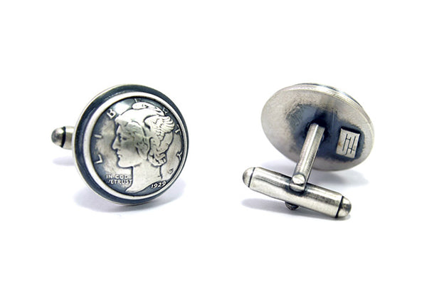 Silver Mercury Dime Cufflinks