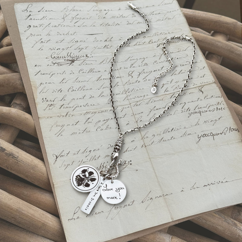 Sterling Victorian Hand & Serpant Charm Holder