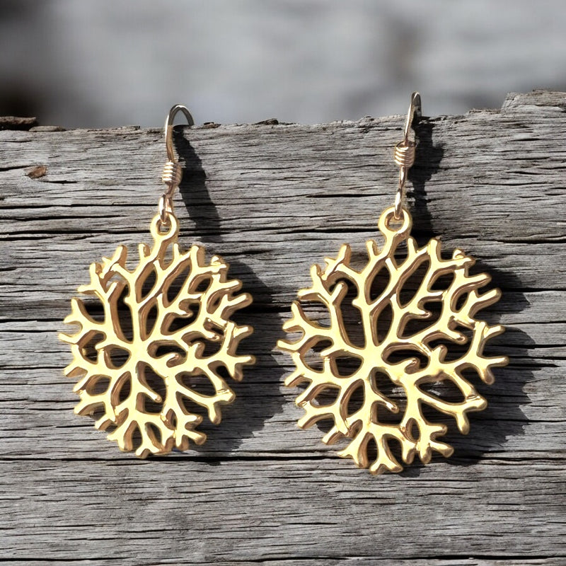 Gold-filled Coral Earrings 1”