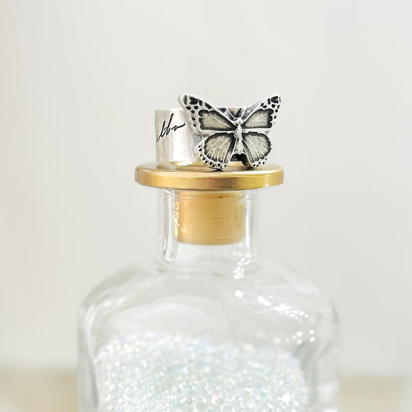 Sterling Butterfly Adjustable Ring