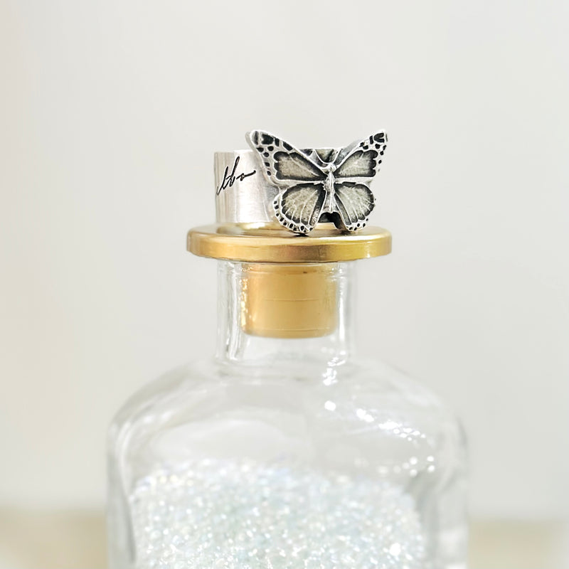 Sterling Butterfly Adjustable Ring with Cremation