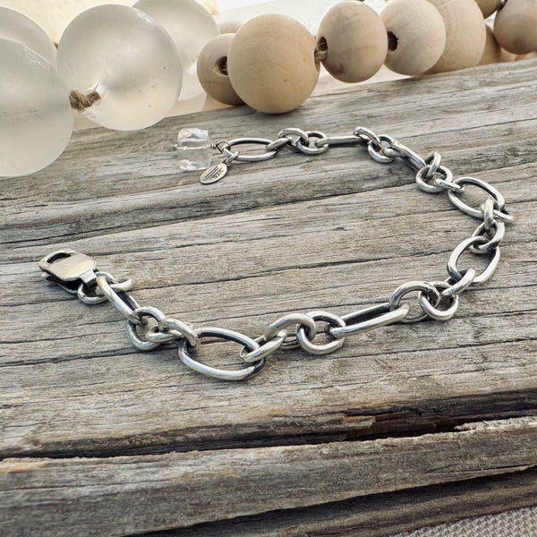 Sterling Long Short Chain Bracelet