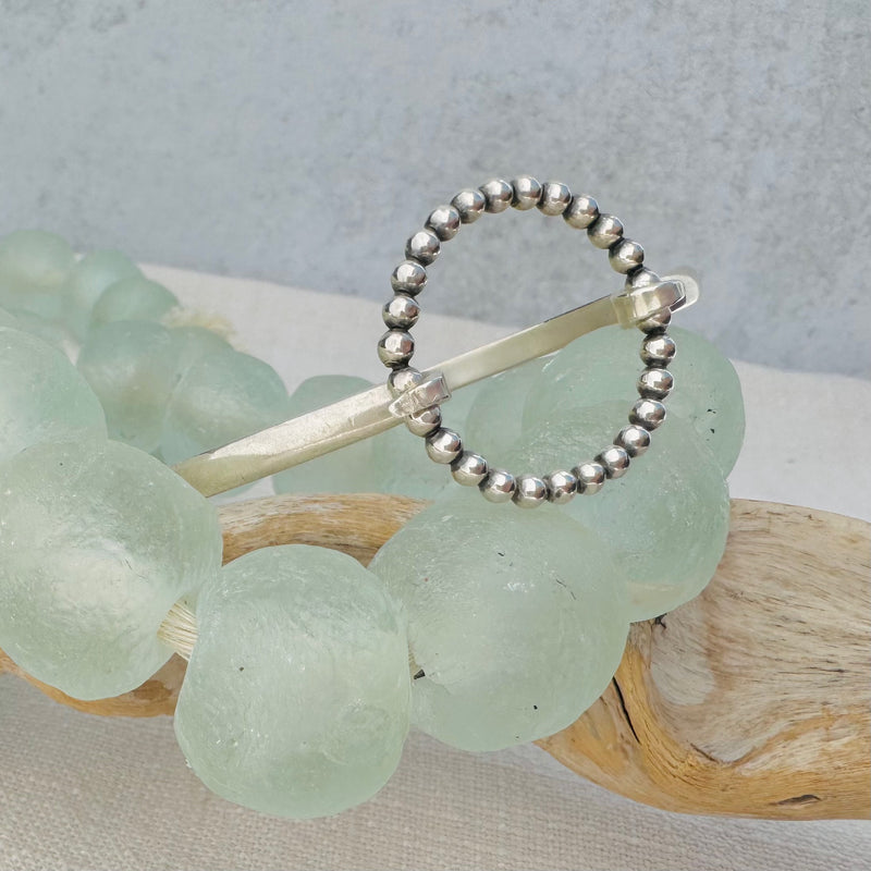 Sterling Silver Beaded Bangle