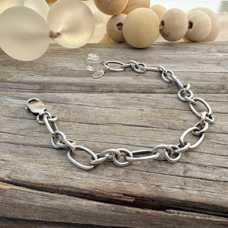 Sterling Long Short Chain Bracelet