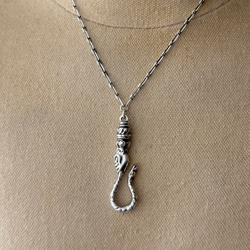 Sterling Victorian Hand & Serpant Charm Holder