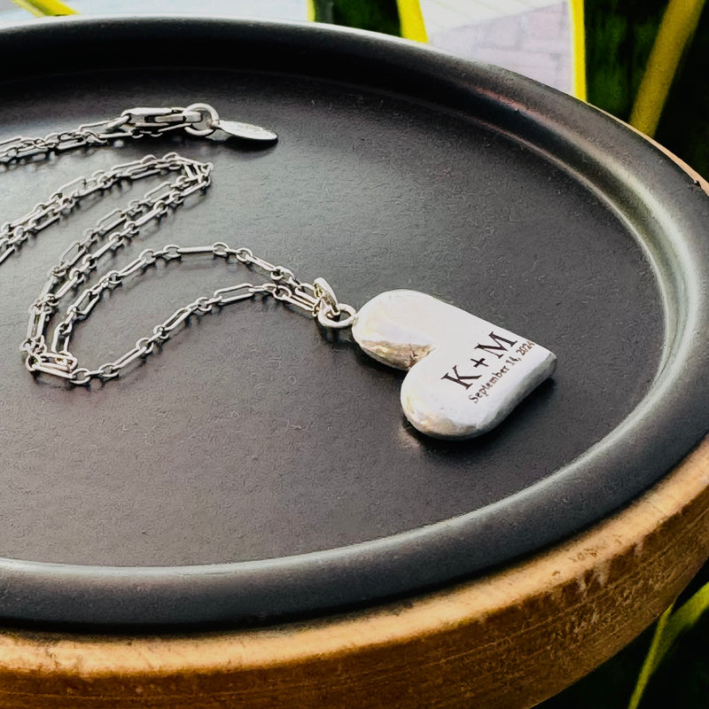 Personalized Broken Heart Pendant In 925 Sterling Silver – Custom Initial Necklace