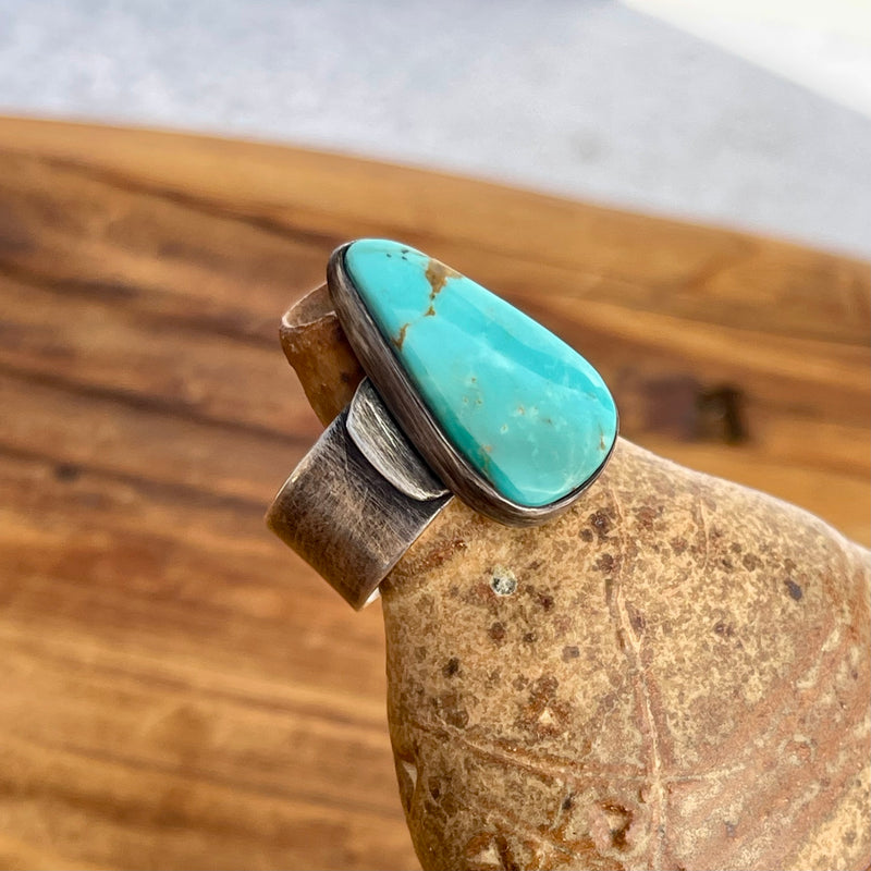 Adjustable Sterling Silver and Sonoran Hills Turquoise Ring
