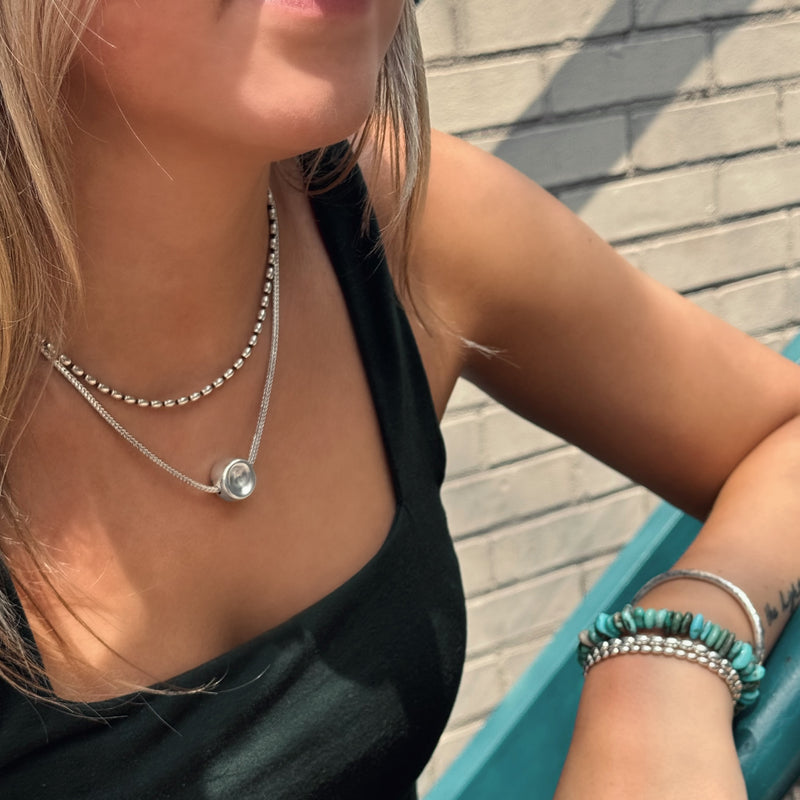 Sterling Silver Floating Bead Necklace