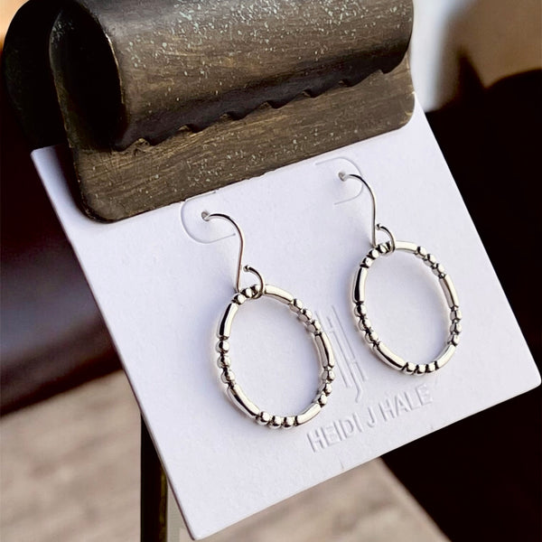 Sterling Silver Patterned Hoop Earring